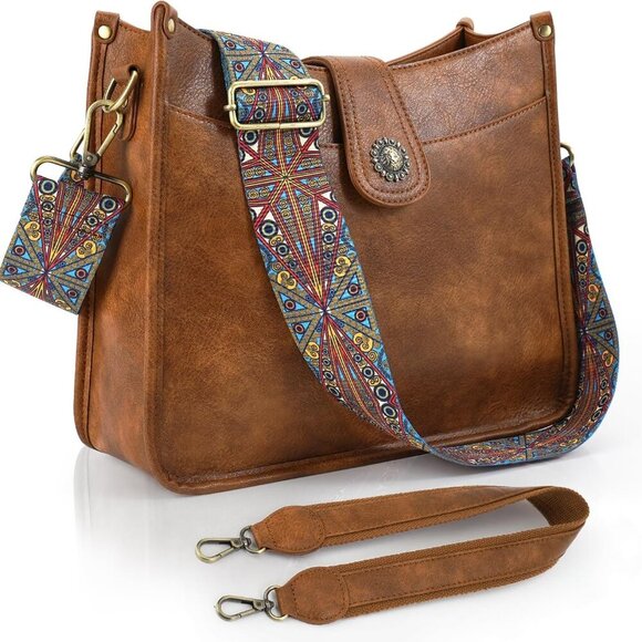 Crossbody Bags For Women Trendy, Leather Hobo Handbag Crossbody Purses Shoulder - Picture 1 of 6